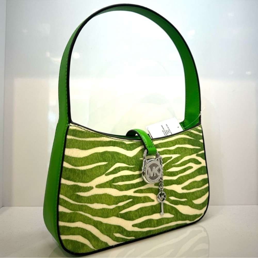 Michael Kors Lyra Small Zebra Print Calf Hair Pochette - Picture 4 of 9